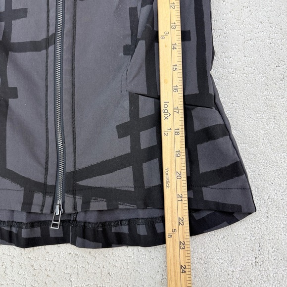 Porto San Francisco Jacket Women 1 Grey Black Grid Zip Up Stretch Funnel Neck - Picture 9 of 11